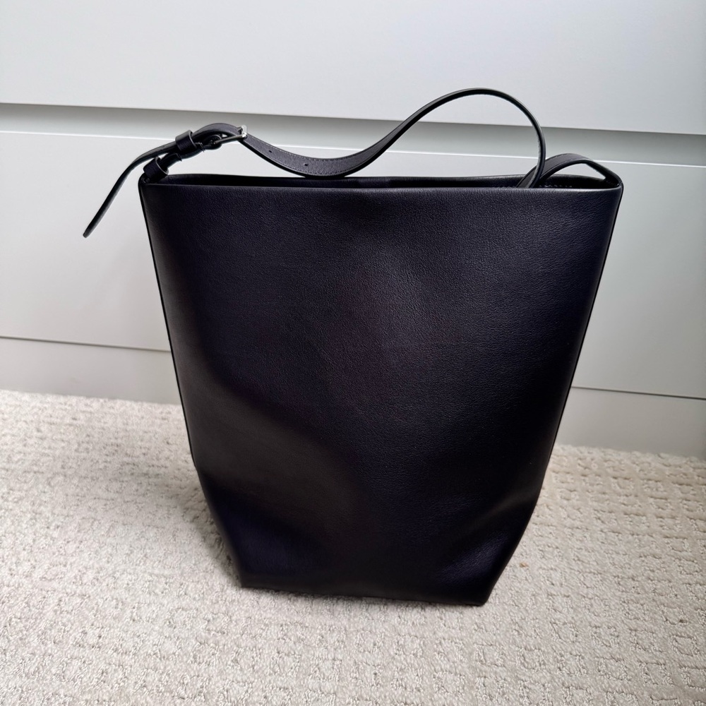 The Row Medium Park Belt NS Tote Black Silver